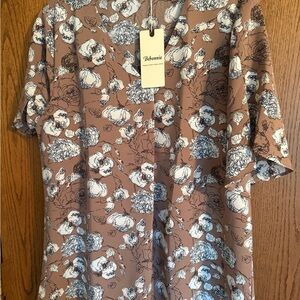 Women’s Floral Brown Shirt